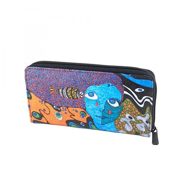 Perabags Tablo Baskılı Fermuarlı Cüzdan