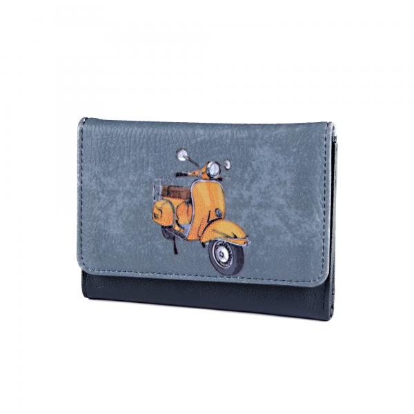 Vespa Baskılı Bozuk Paralıklı Cüzdan
