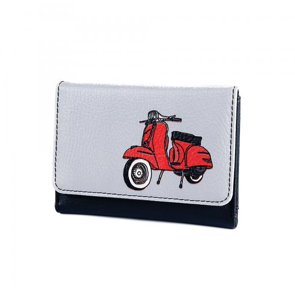 Vespa Baskılı Bozuk Paralıklı Cüzdan
